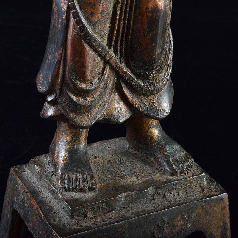 マツ　仏教美術　古銅鍍金　チベット仏　仏像　置物　D　R8634