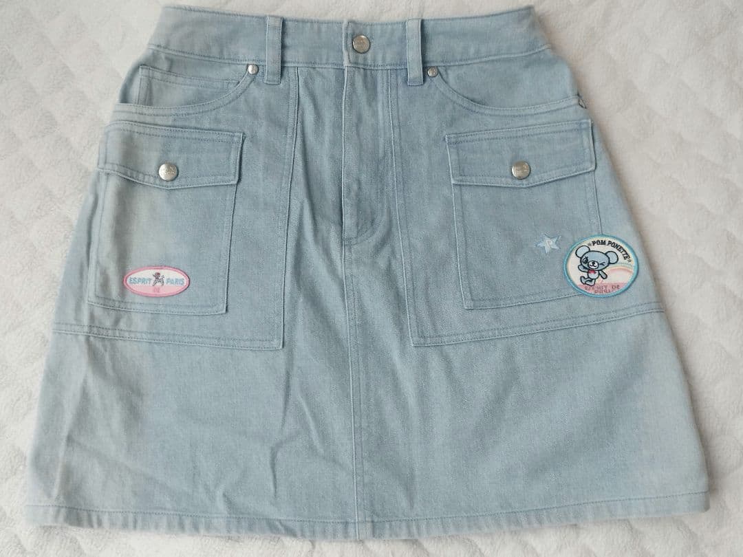 【希少】ポンポネット　ミントくん　デニム台形スカート　160