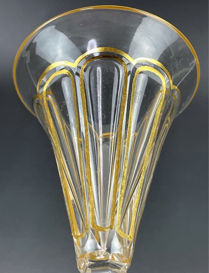 モーゼル 金彩装飾 リキュールグラス ペア シャンパングラス ワイングラス