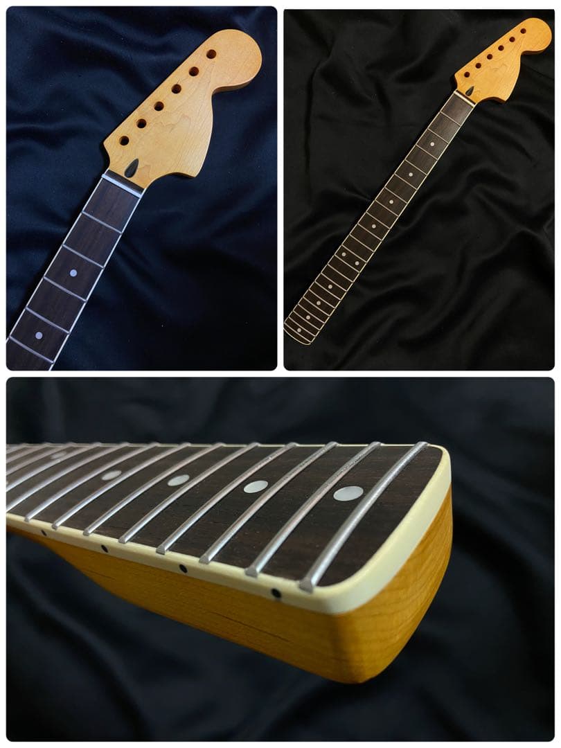 ストラトキャスターラージヘッドNo1バインディング　ローズネック