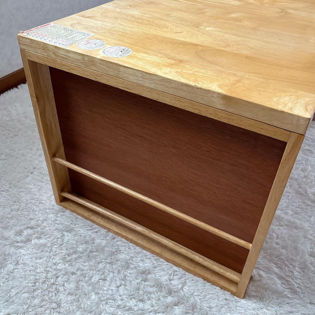 折り畳み】文机　机　座卓　作業台　花台　木製　ナチュラル 引き出し付き