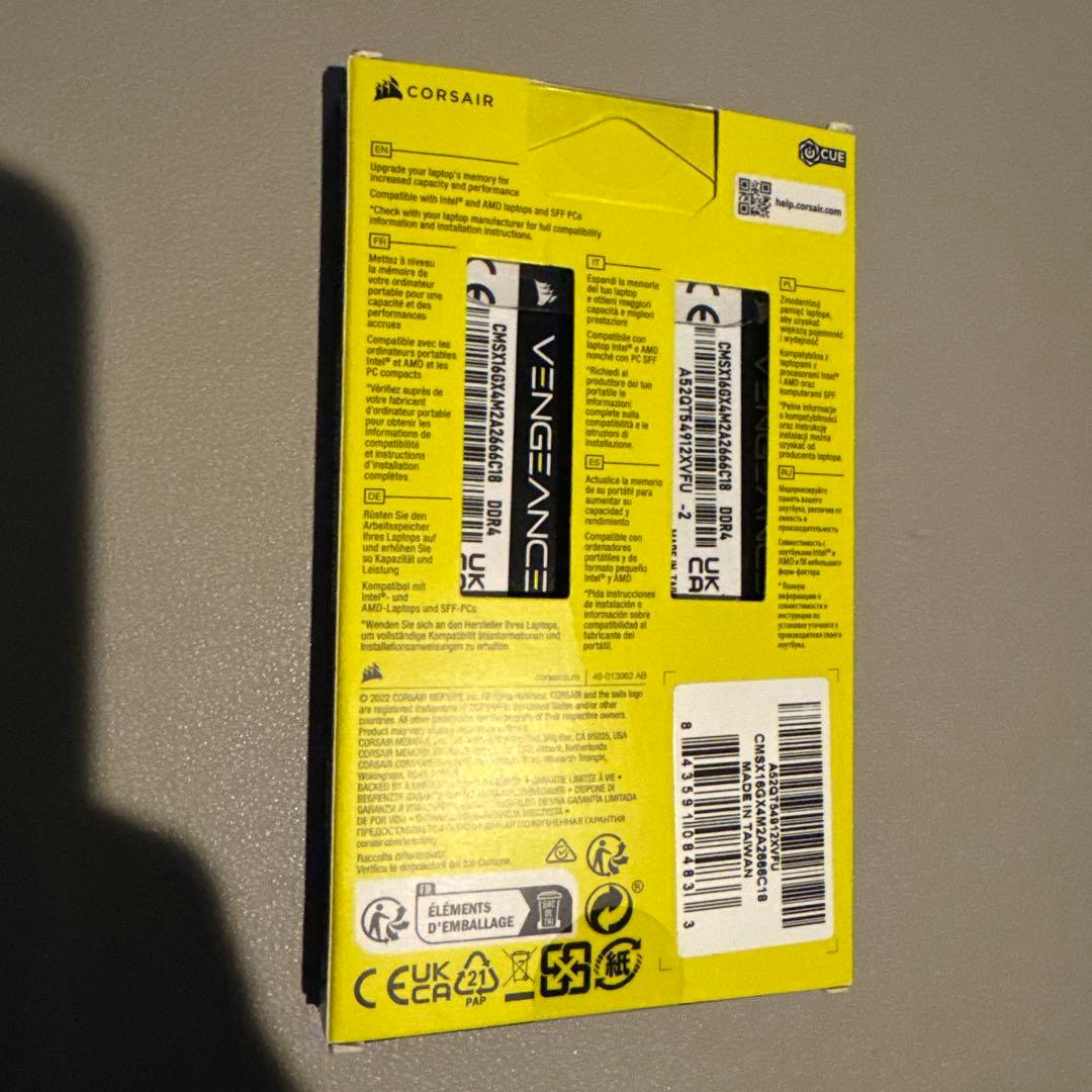 新品未使用 Corsair CMSX16GX4M2A2666C18