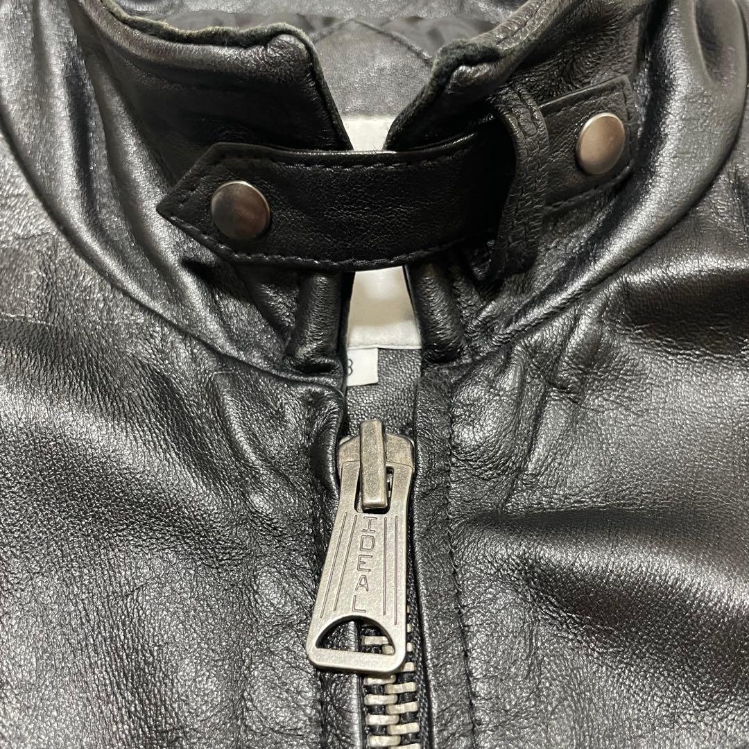 【BUFFALOBOBS】ブラックレザー シングルライダース　羊革　サイズ3