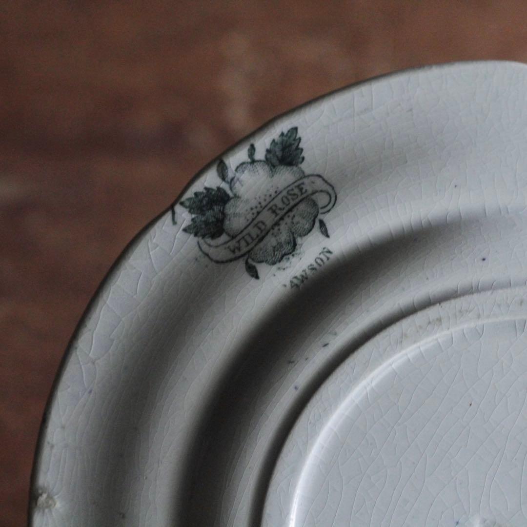 銅板転写 皿 DAWSON 古道具 アンティーク ブロカント