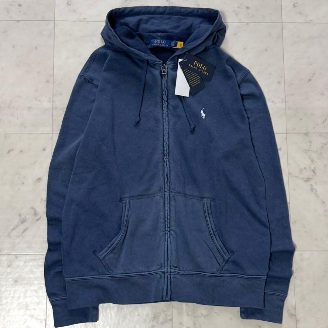 未使用タグ付き ポロラルフローレン ジップアップパーカー ヴィンテージ加工 L