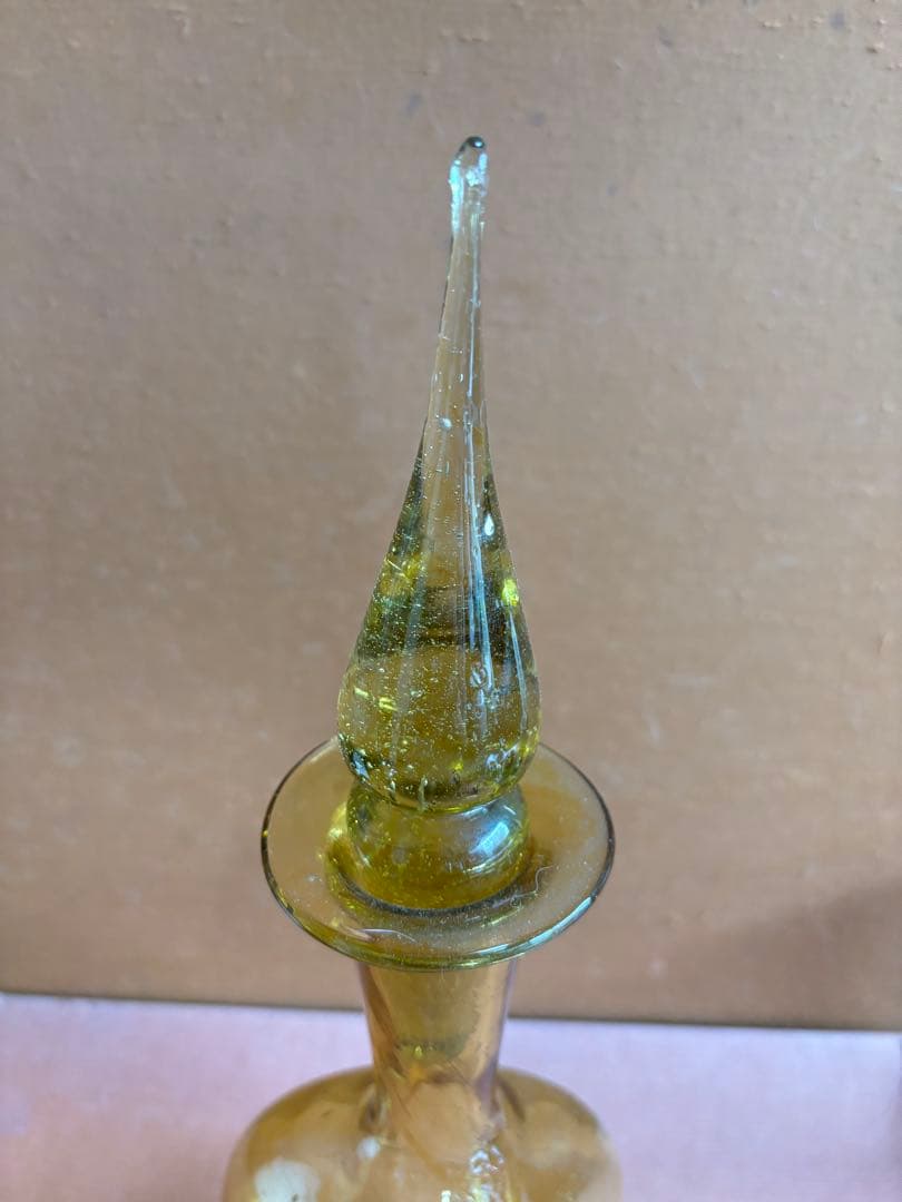 小谷眞三作倉敷ガラス飴釉足付デキャンタ　 検栄次