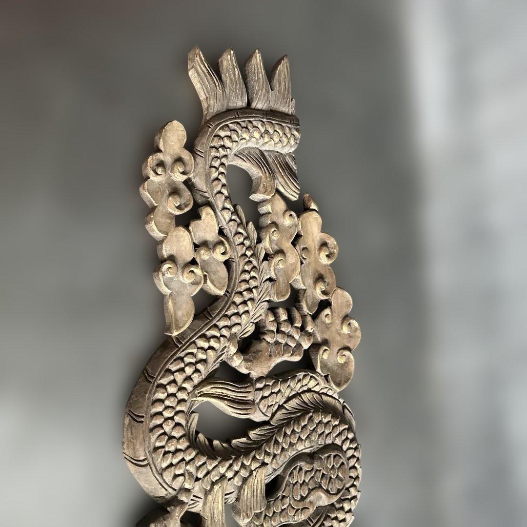 瞬間的お値下げ‼️ヴィンテージ　木製龍ドラゴン彫刻