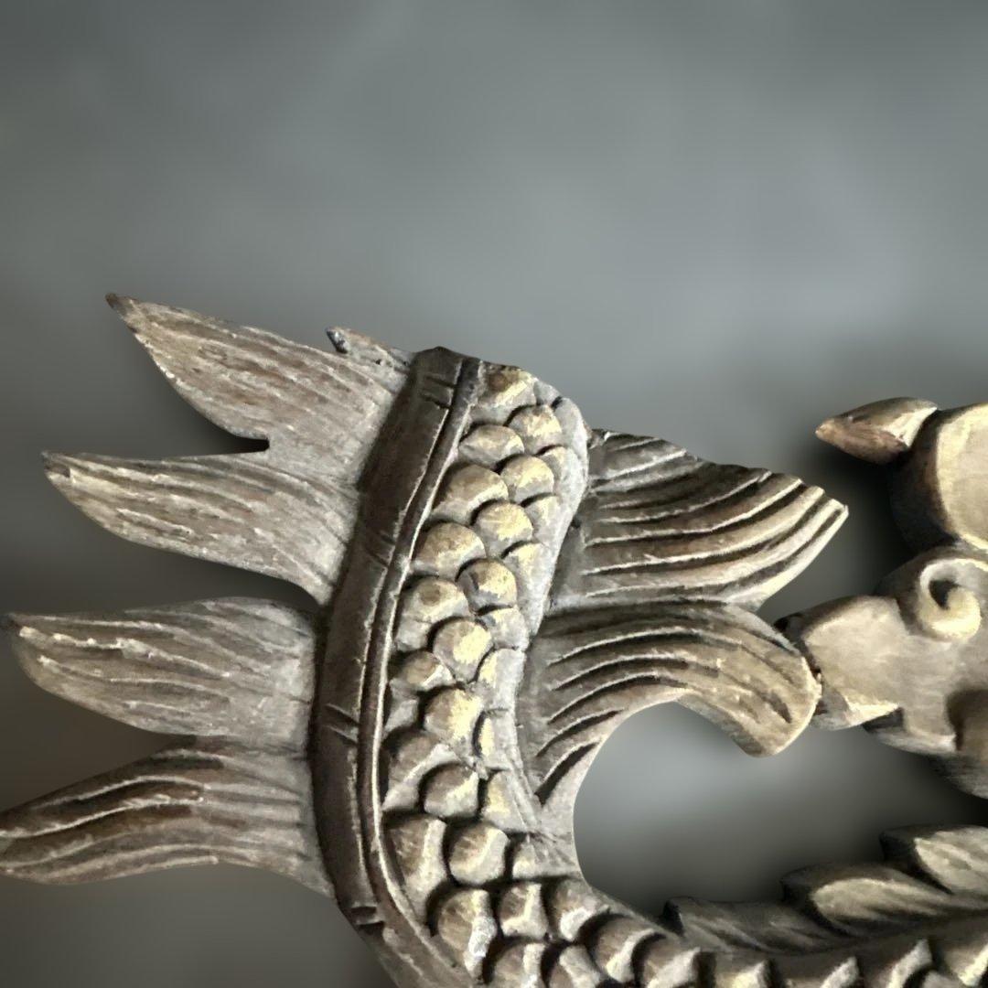 瞬間的お値下げ‼️ヴィンテージ　木製龍ドラゴン彫刻