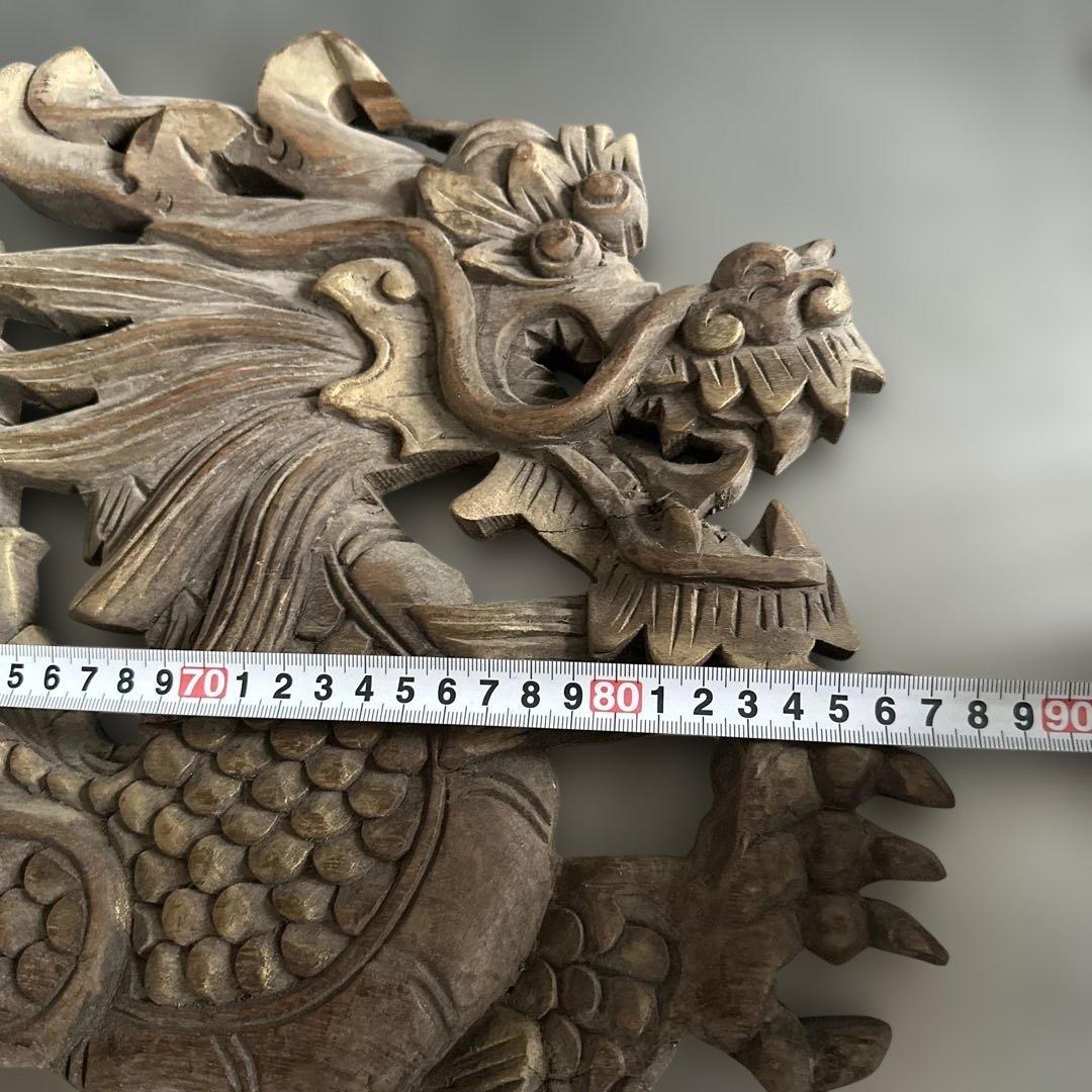 瞬間的お値下げ‼️ヴィンテージ　木製龍ドラゴン彫刻