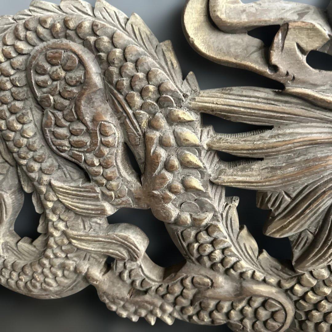 瞬間的お値下げ‼️ヴィンテージ　木製龍ドラゴン彫刻