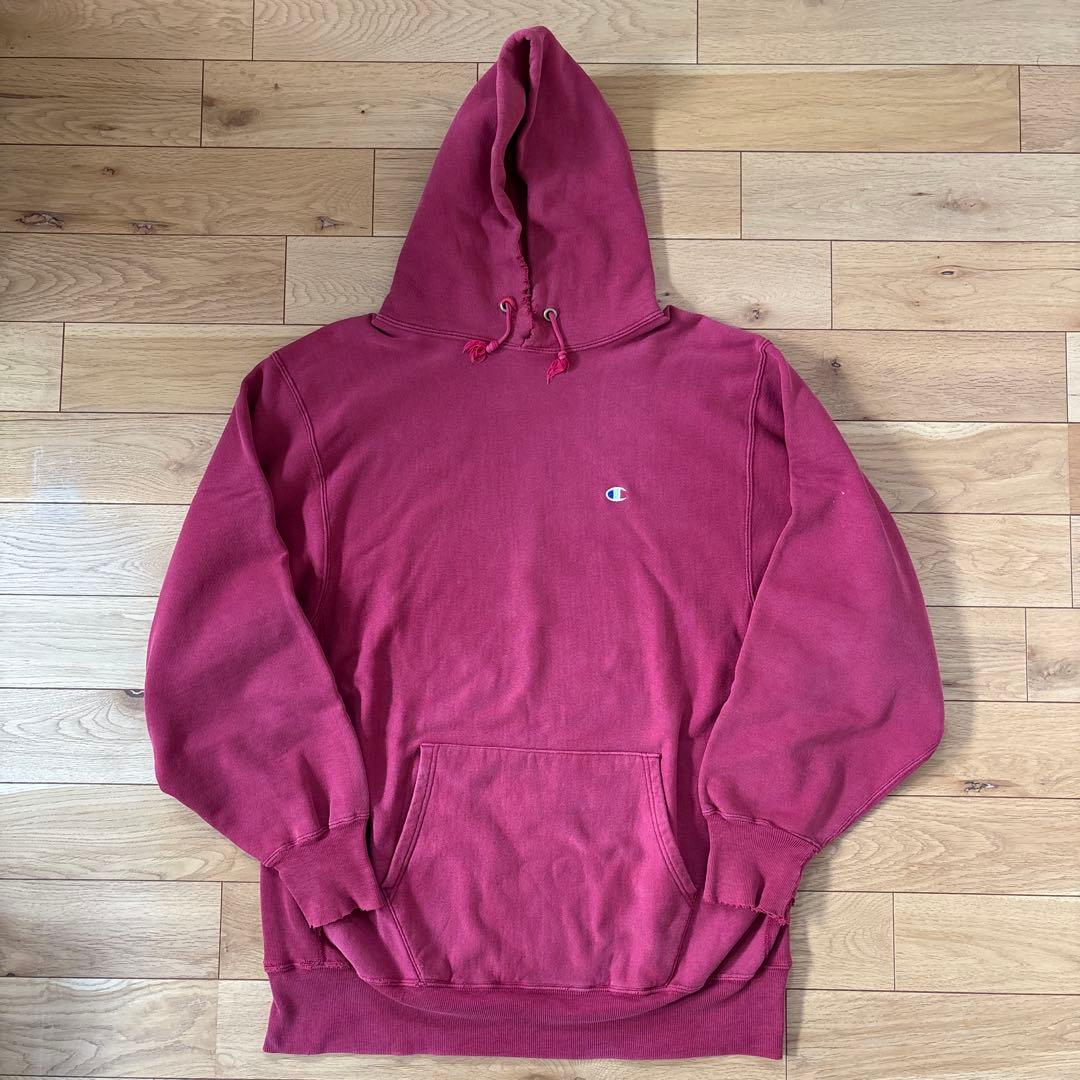 ビンテージ　USA製　チャンピオン　目付きRWパーカーXXL ルビーレッド
