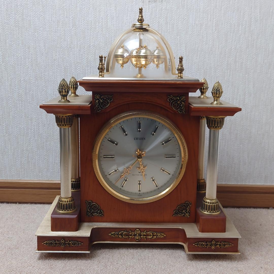 【難あり】 シチズン 水晶時計 リズムクォーツ 大型 置時計 44×35cm