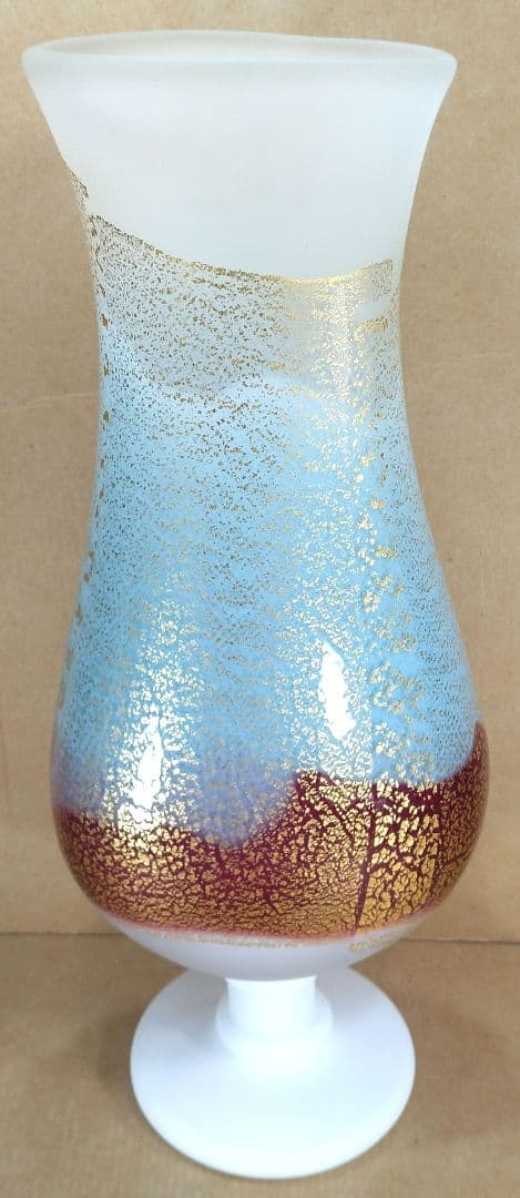 【本物保証】藤田喬平 手吹 ヴェニス三彩 共箱 毎日オークション出品現物 35㎝