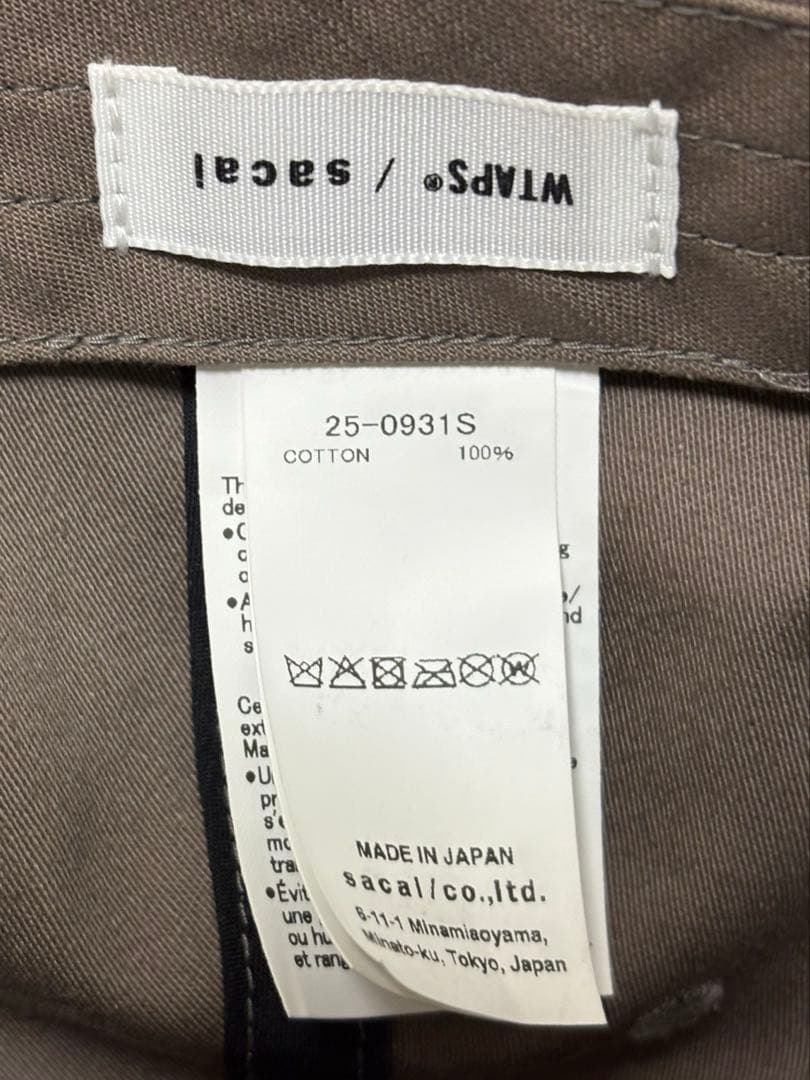 帽子 WTAPS sacai Cotton Back Satin Cap BEIGE