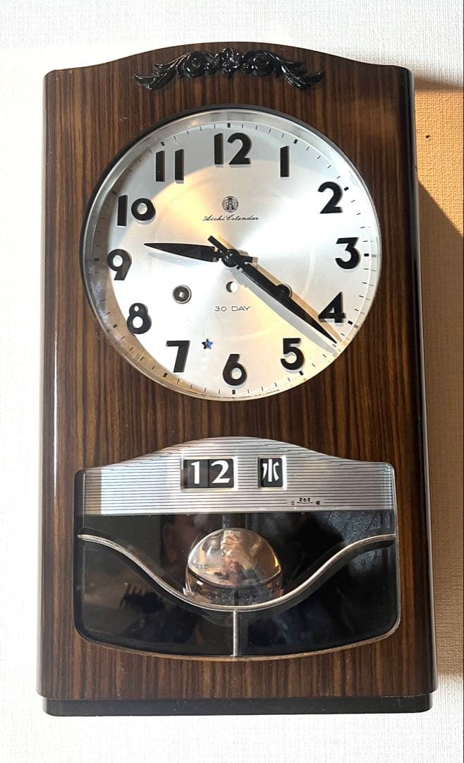 AICHI愛知30DAY振り子時計ゼンマイ掛け時計柱時計ボンボン時計カリンダ付き