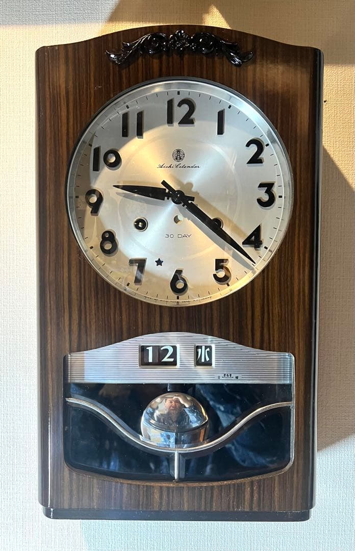 AICHI愛知30DAY振り子時計ゼンマイ掛け時計柱時計ボンボン時計カリンダ付き