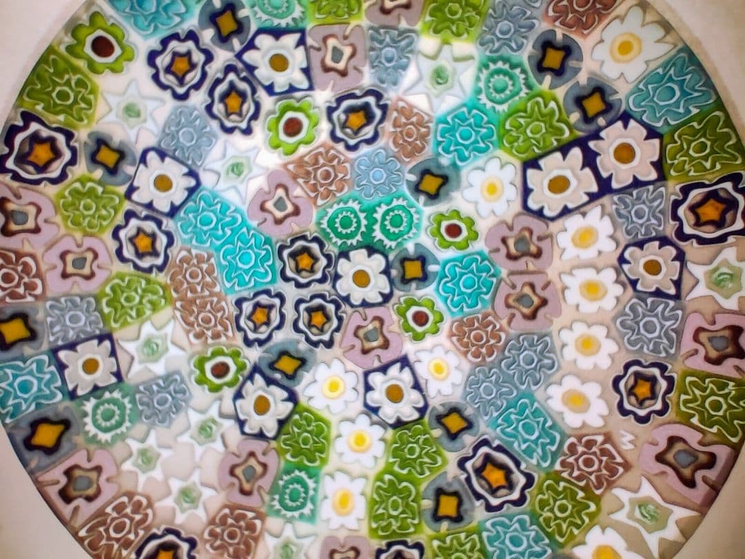 ベネチアングラス　ムラノ島　ミルフィオリ　小皿