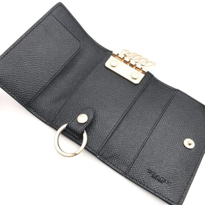 【新品】正規品 COACH ファイブリング キーケース ブラック F76741