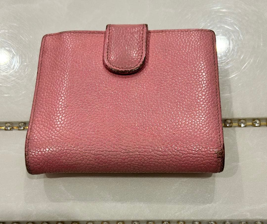 ⭐︎シャネル CHANEL 財布 二つ折りピンク キャビア ココマーク