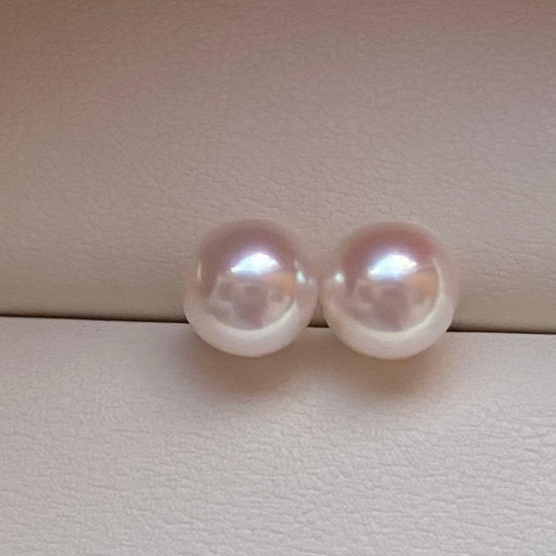 1942美品❣️花珠から天女級のテリ❣️K18❣️あこや真珠7.5-8mm ピアス