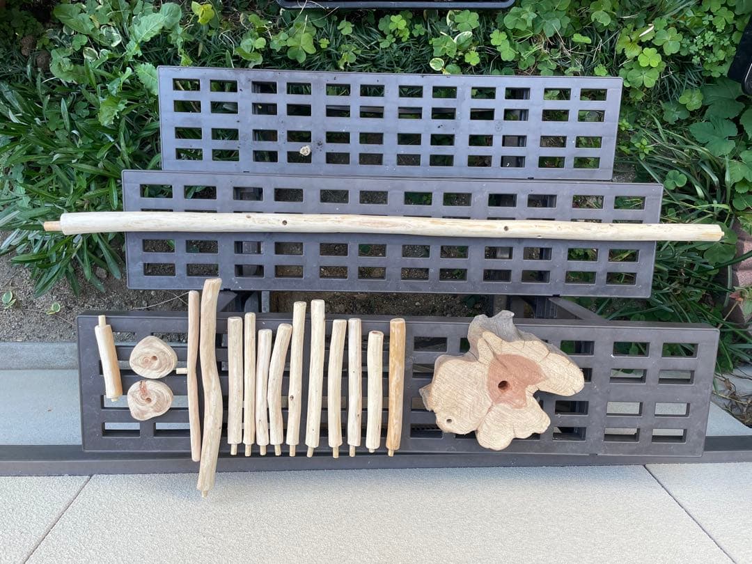 国産ヒノキ　鳥用止まり木　スタンド　アスレチック　約113センチ