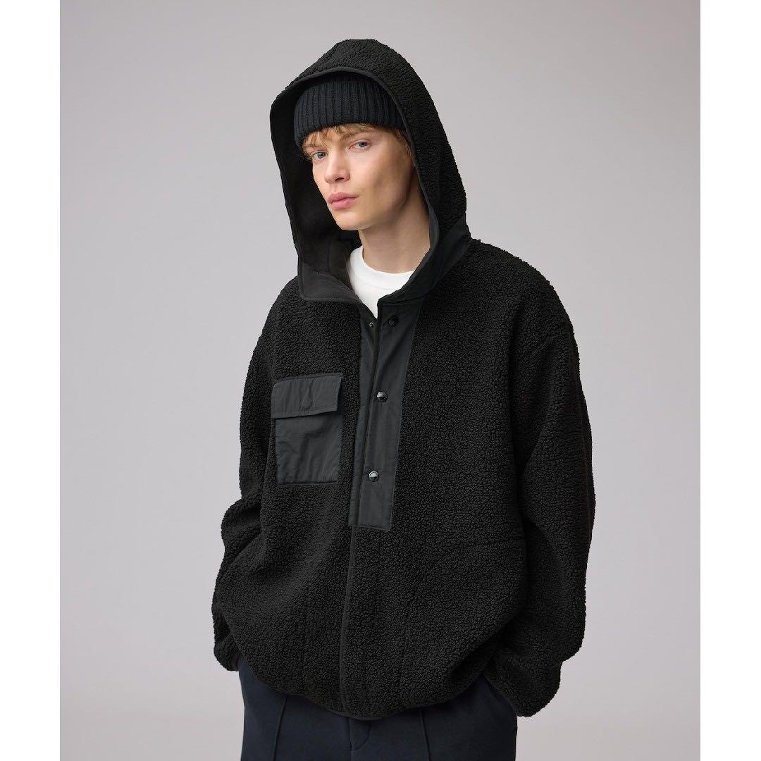 GU×ENGINEERED GARMENTS ボアフリーススナップパーカ