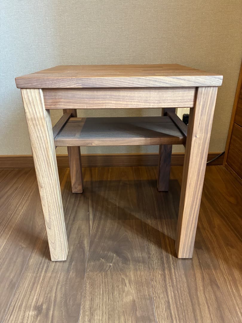 新品に近い 無印良品 木製サイドテーブルベンチ ウォールナット