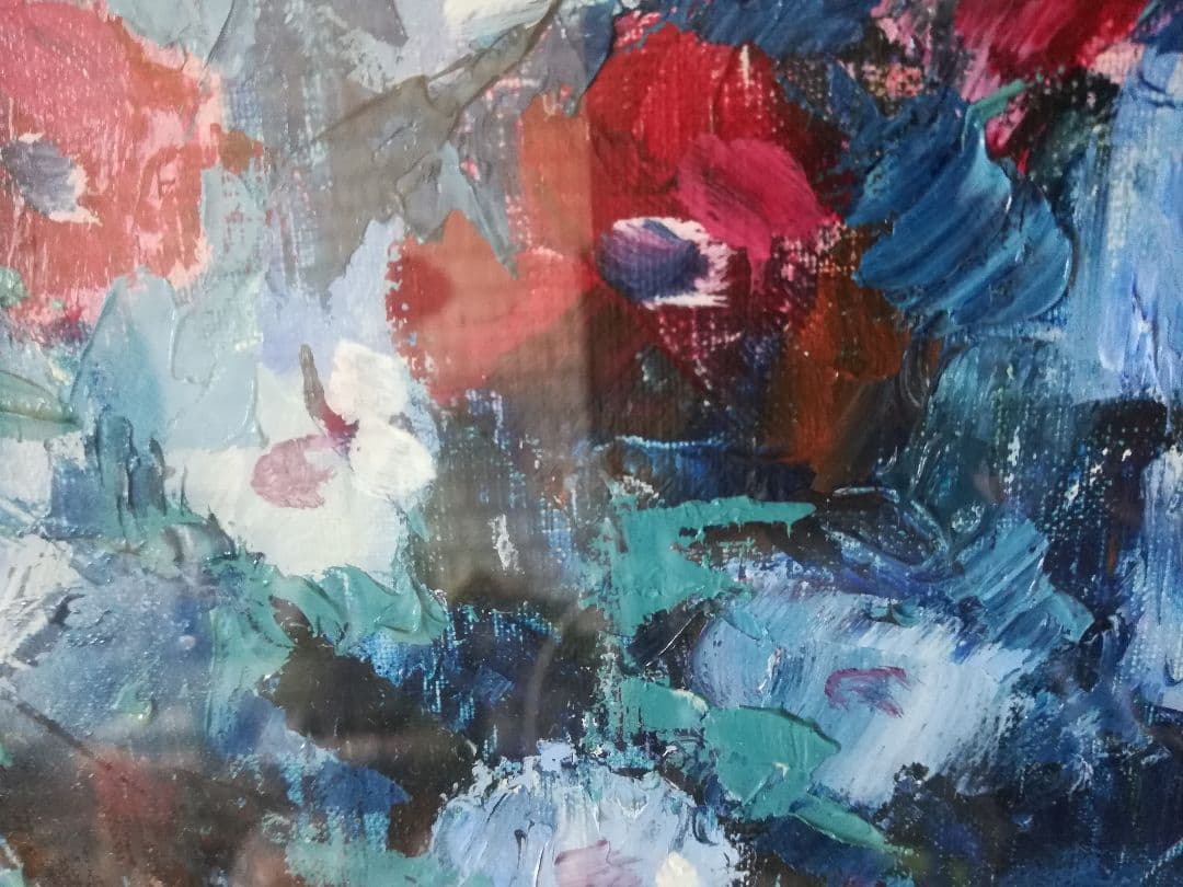 最終 値下げ! 油絵　小花　紺野八郎作品