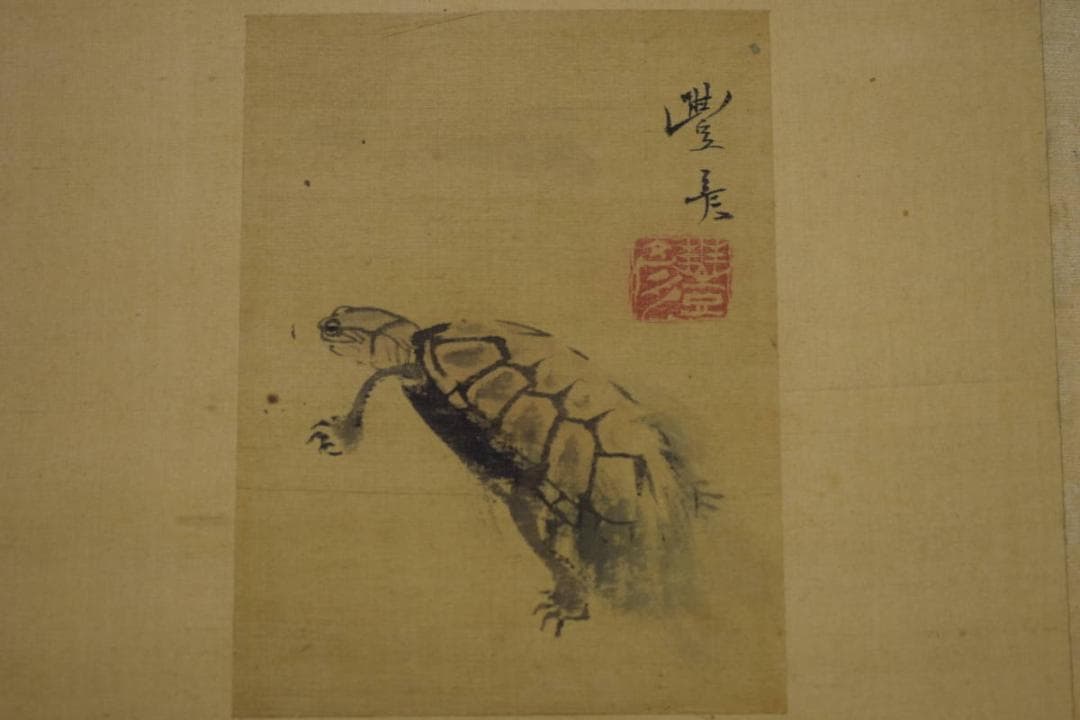 真作/岡本豊彦/亀之図/布袋屋掛軸HG-857