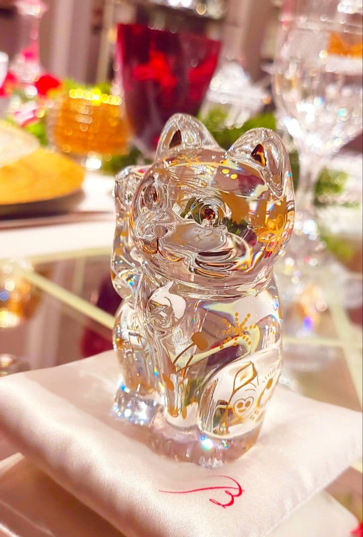 お*ぎ様 美品未使用バカラ限定品の幸運の招き猫