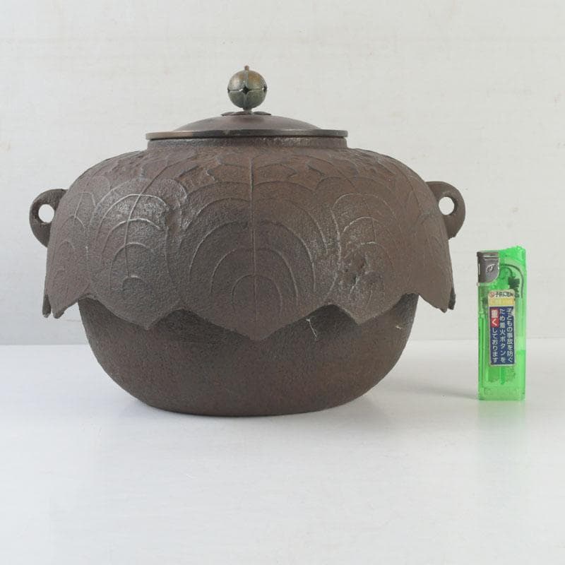 煎茶道具　桐地紋　風炉釜　鉄釜　V　9717