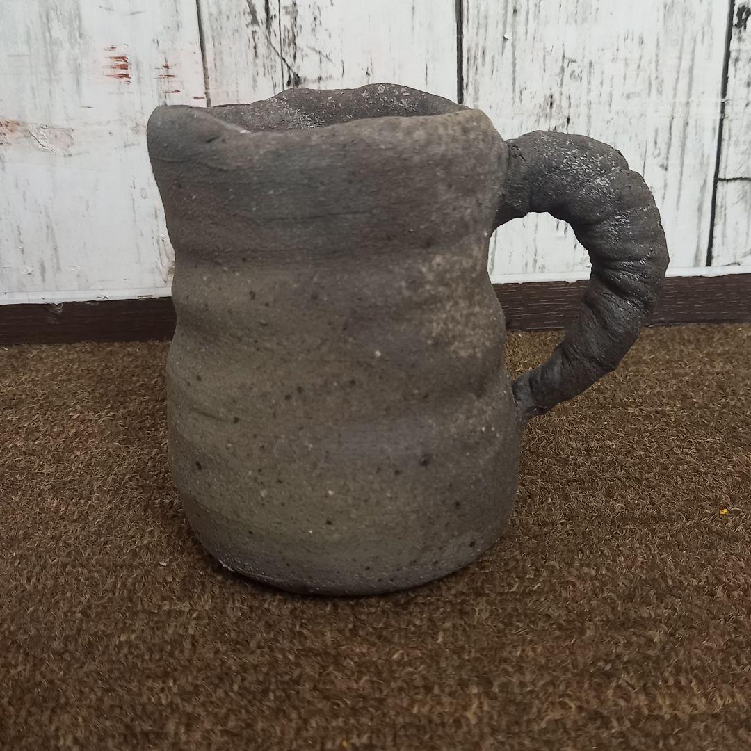 珠洲古窯 燻べ焼 ジョッキ 2客 ペア 中山達磨 栞付 未使用 木箱付き