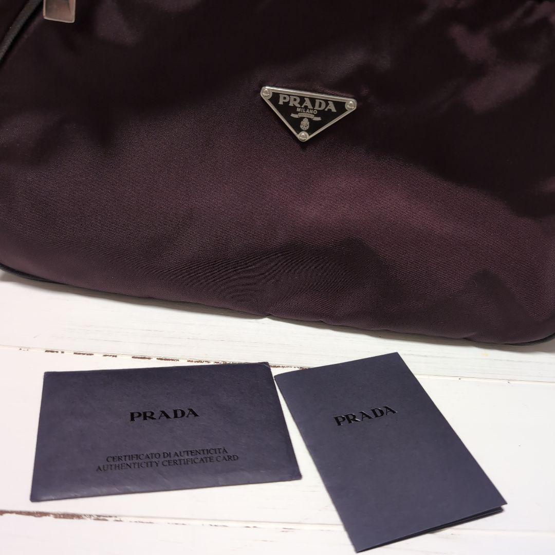 【専用ページ】　プラダ ＢＲ2806 ロゴプレート ハンドバッグ 　【パープル】