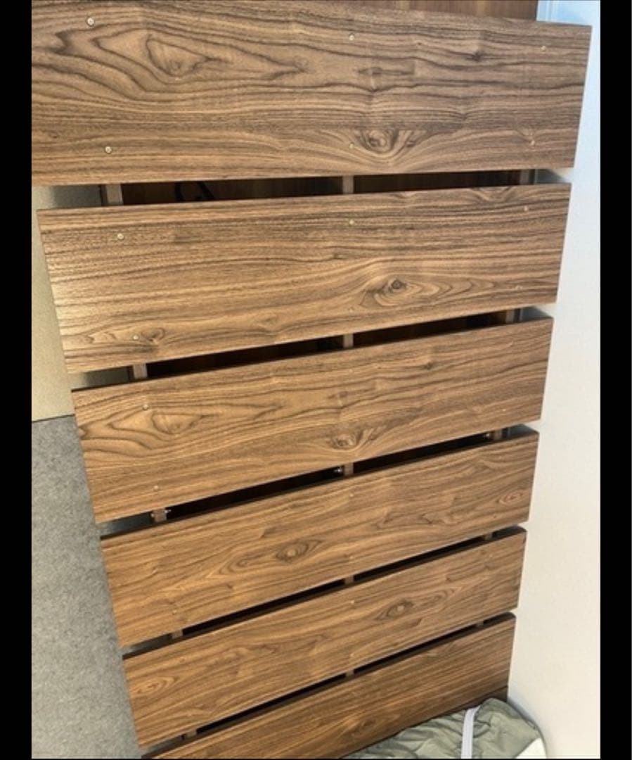 【美品】LOWYA ベッドフレーム　シングル　ウォルナット　すのこ