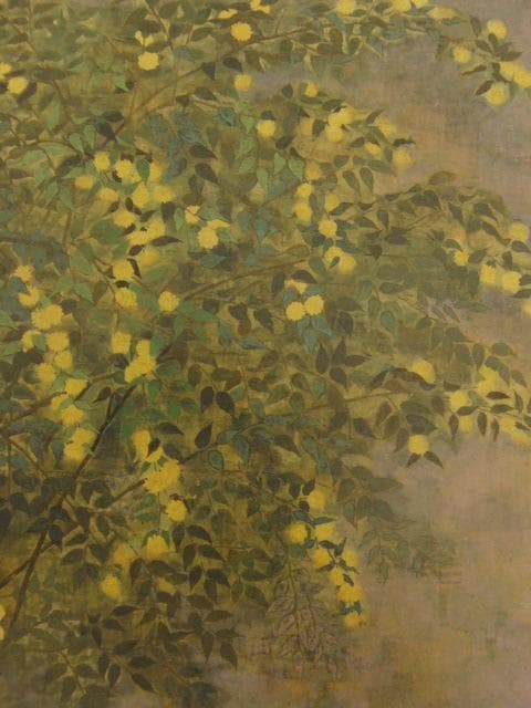 吉川恭三、【山吹咲く】、希少な額装用画集より、新品額装付