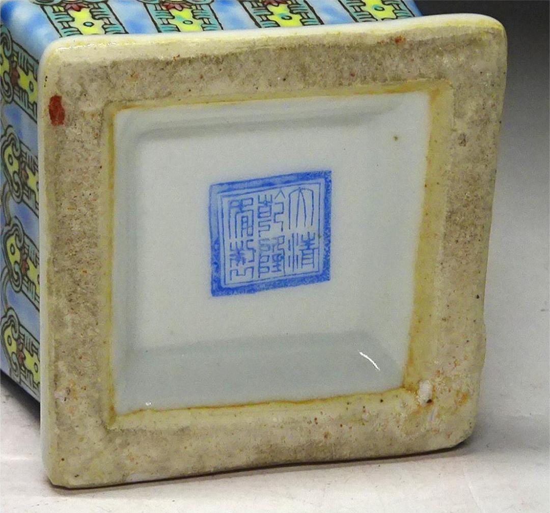 中国古玩 粉彩 花鳥図 花瓶 徳貴作 高約23cm 唐物 時代物 t71088