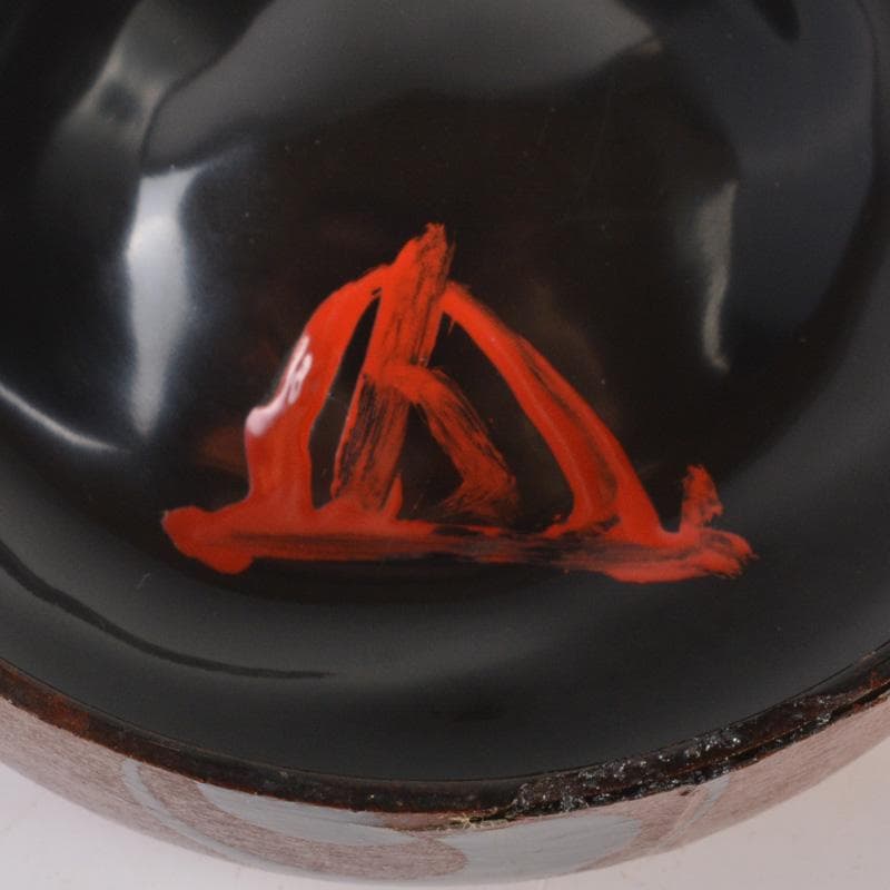 茶道具　竹器師　黒田宗博作　巴蒔絵　竹中棗　紫野　上田義山極め箱　V　6343