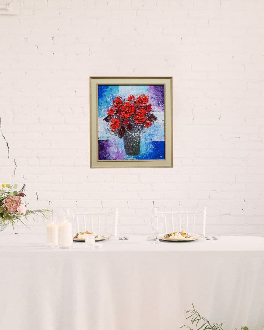 油絵 油彩 油彩画 絵画 絵 【Red rose】