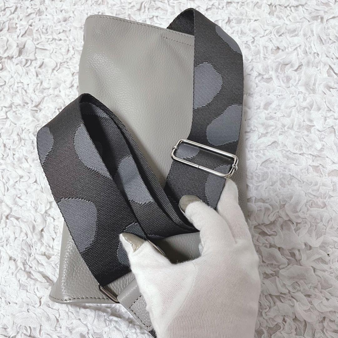 未使用級✨ear PAPILLONNER ワイドテープショルダーバッグ グレー