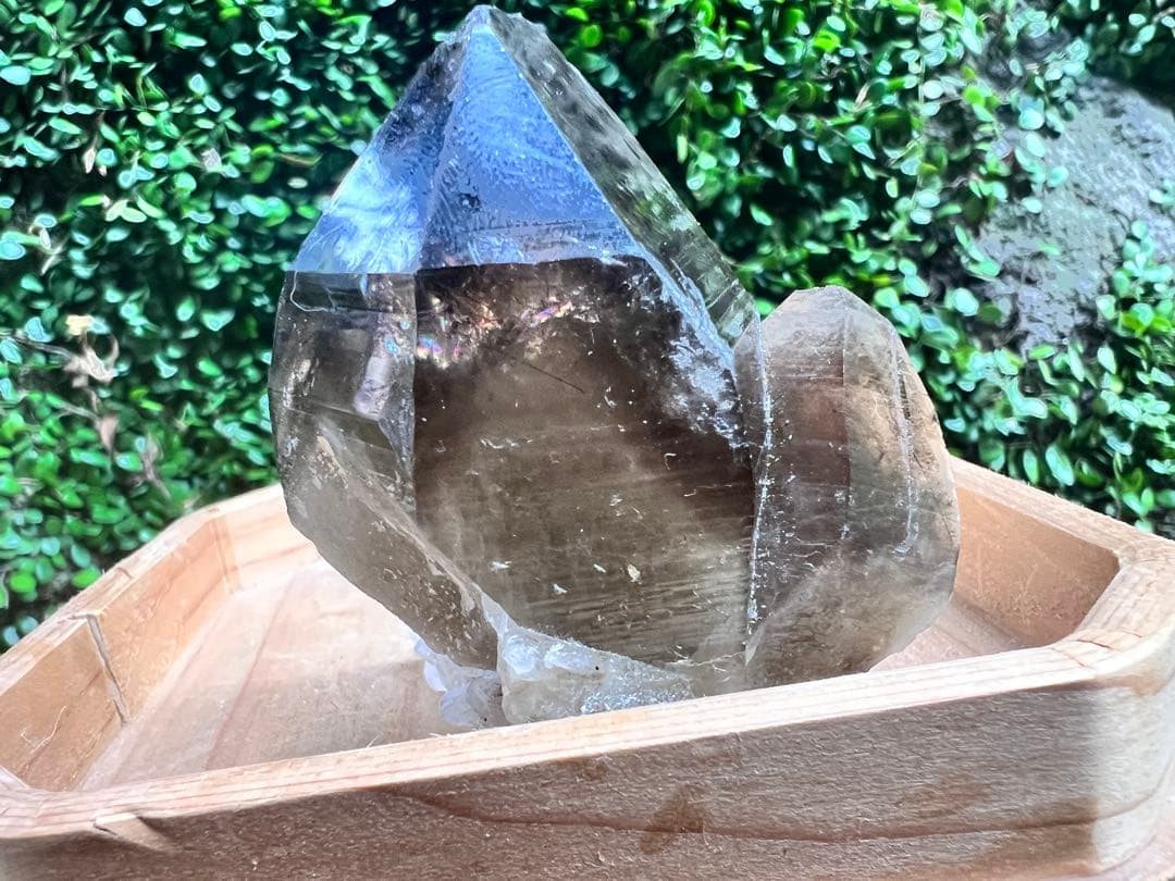 超希少石⭐︎虹入りブラックルチル内包⭐︎国産スモーキークォーツ⭐︎レムリアン⭐︎