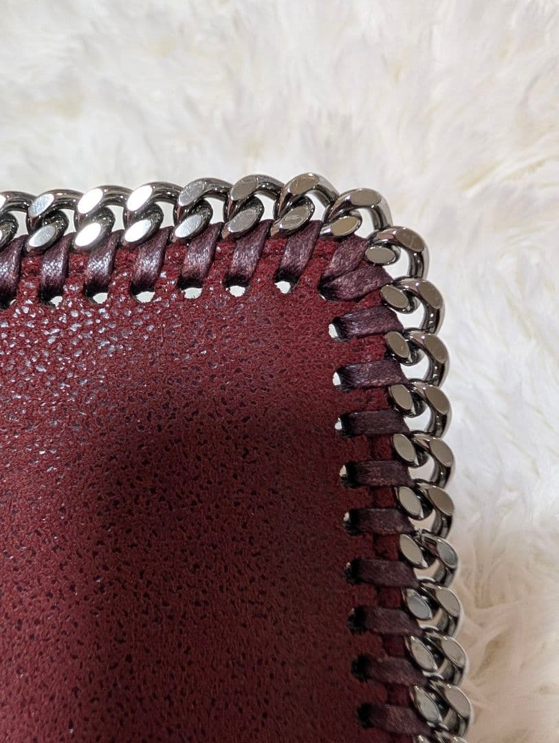 ステラマッカートニー♥️三つ折り財布ファラベラ チェーン 赤 バーガンディ