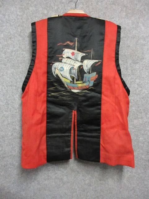 アンティーク帆船図陣羽織 [B25190]