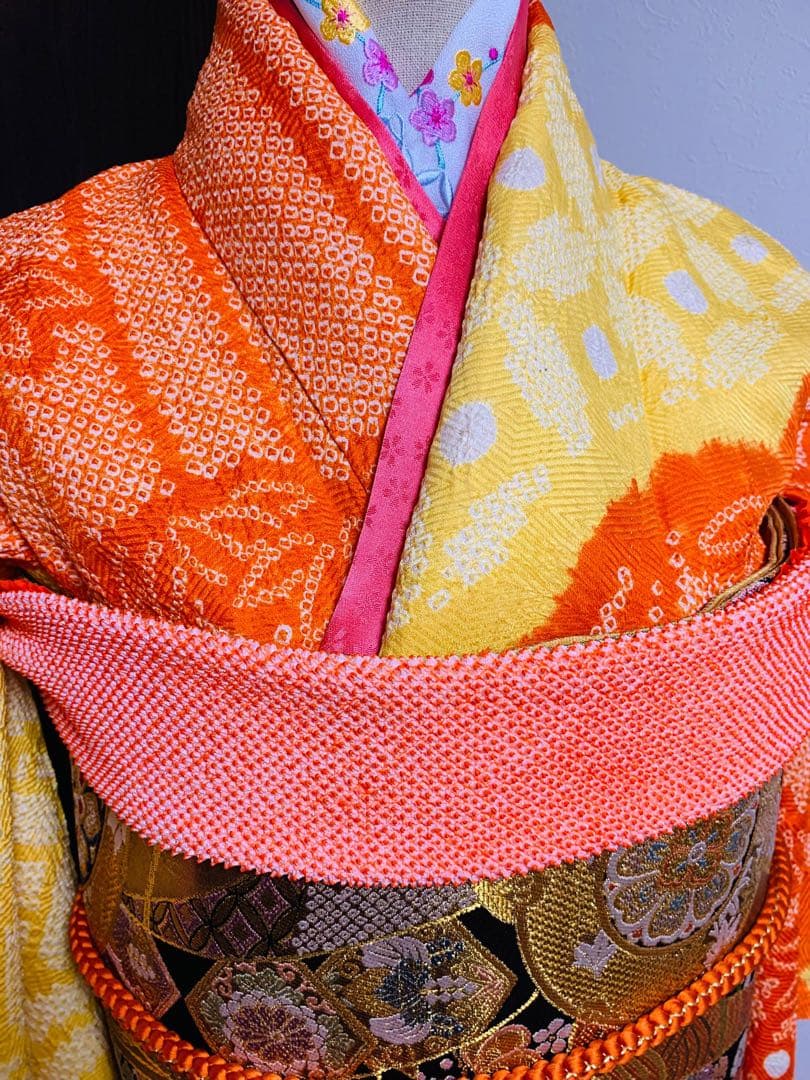 振袖 オレンジと黄色　フルセット❗️大特価セール！