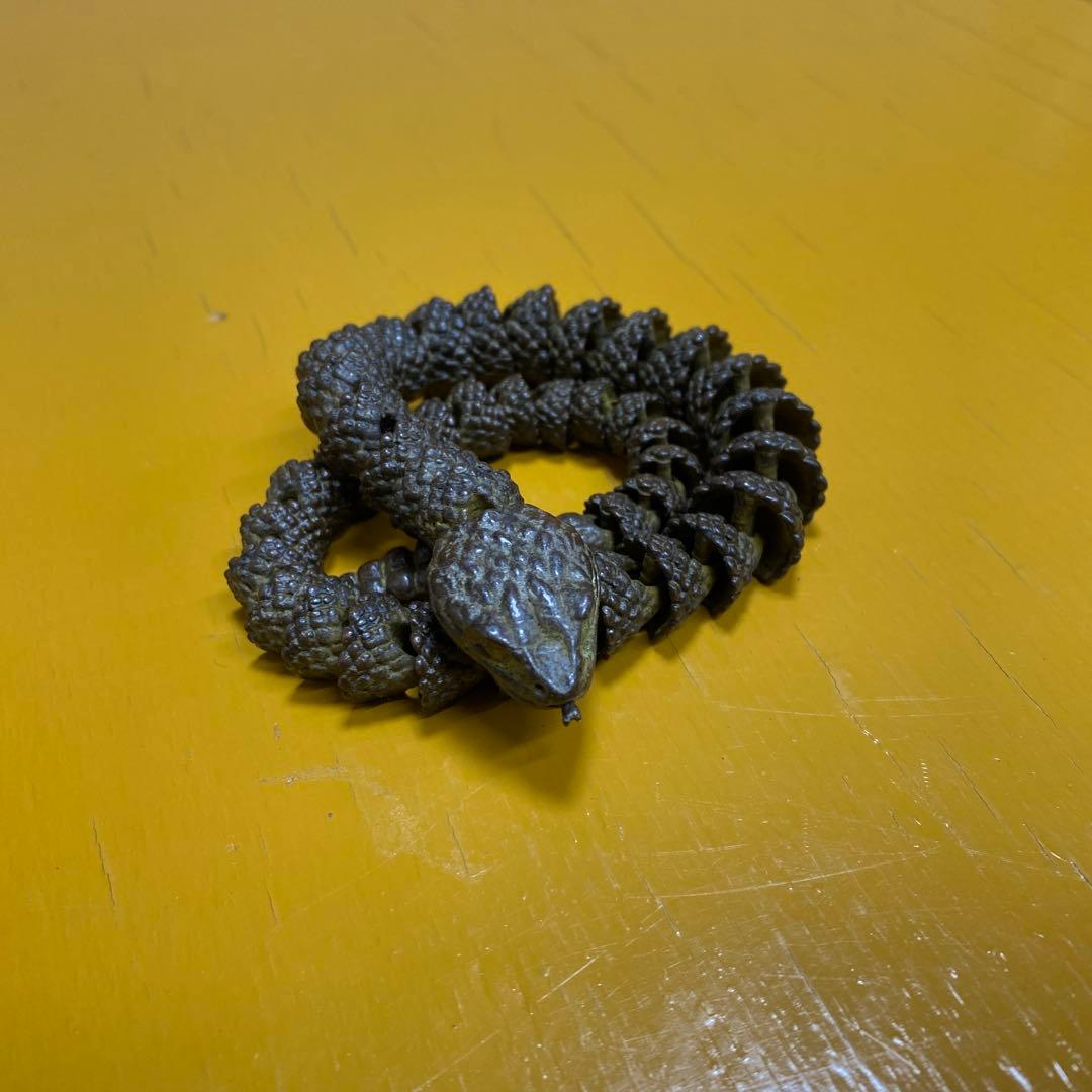 龍文堂　安ノ介　超絶技巧　精巧　自在置物　蛇　ヘビ　銅製