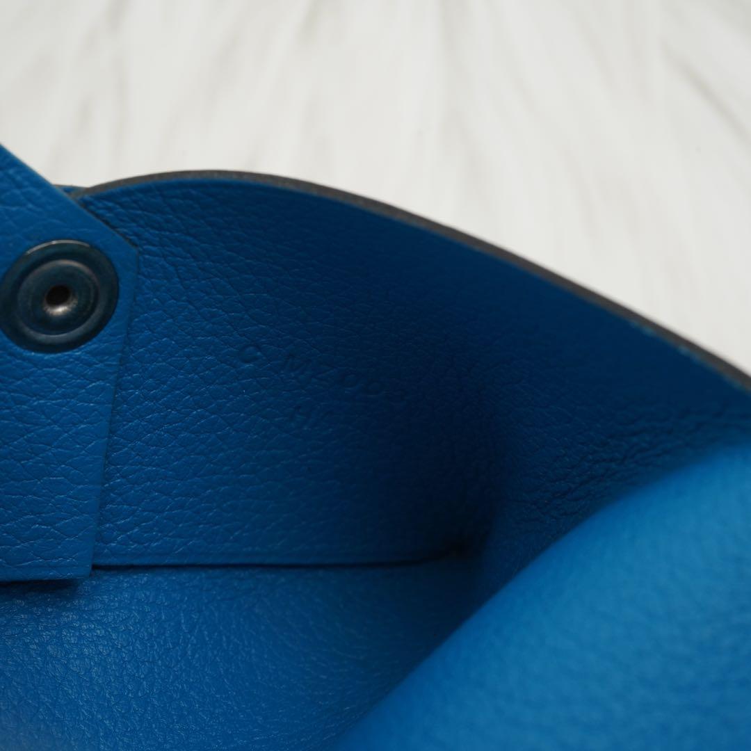 未使用品　HERMES エルメス　小銭入れ　ケース　ガルヴィ　ブルージーン