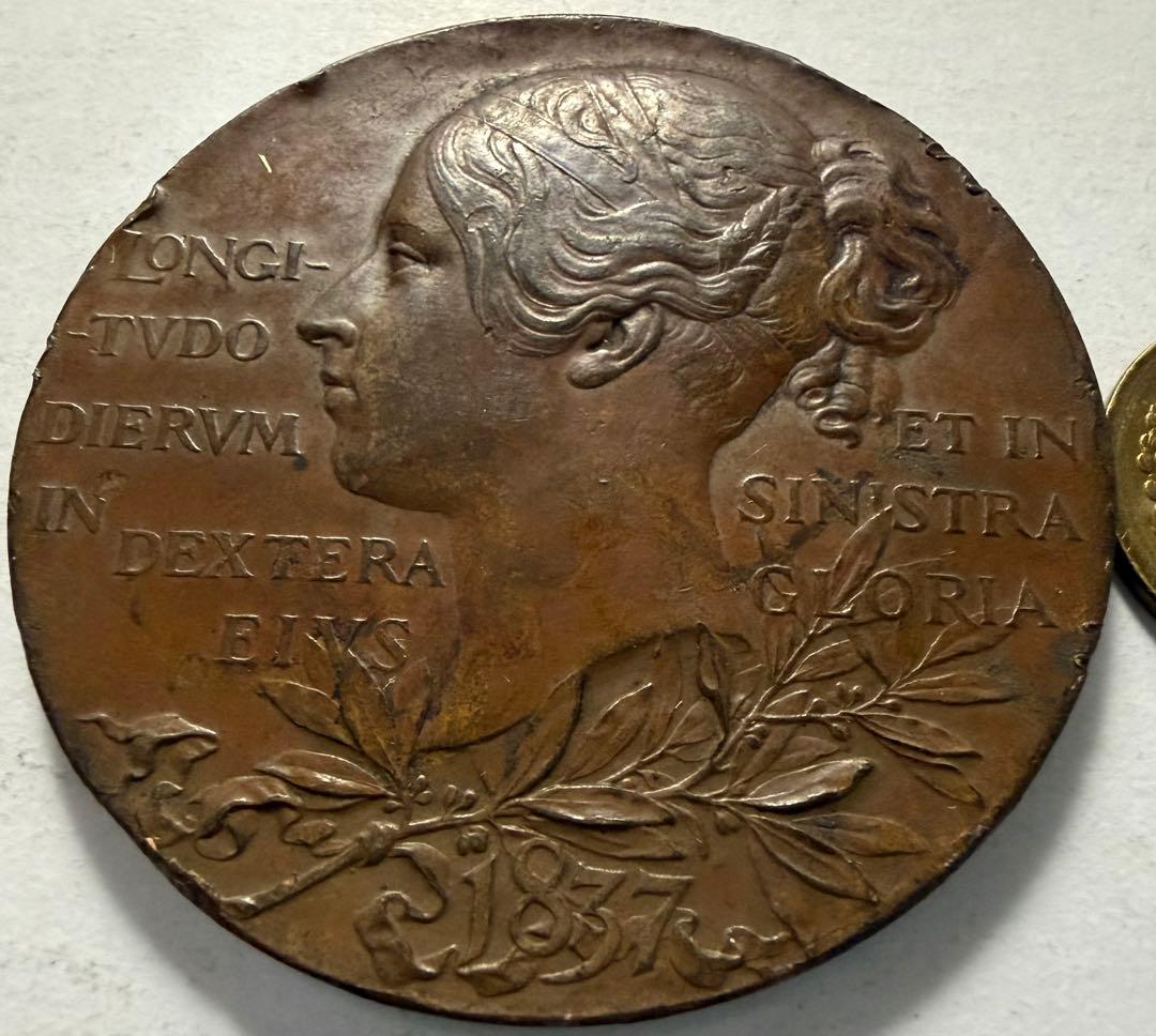 コ*木様 1874年英国　ヴィクトリア女王ダイヤモンドジュビリー大型銅メダル