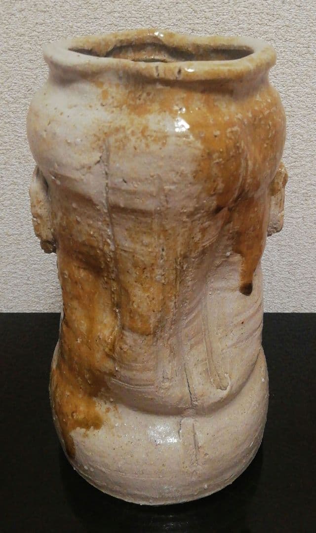 眞清水蔵六作　古伊賀写　花入　共箱　花瓶