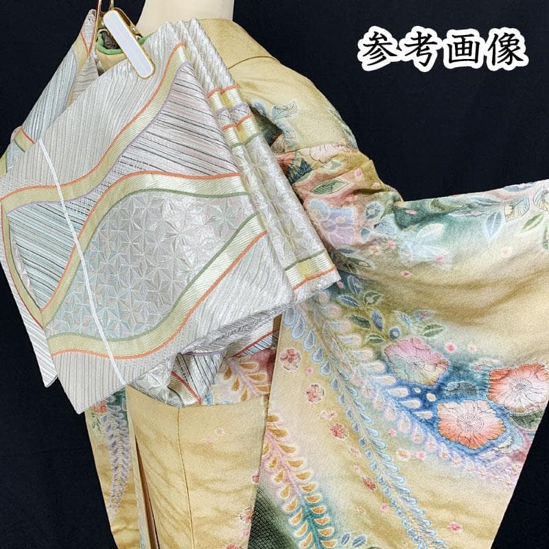 507z27☆泰常 振袖 金通し 辻が花絞り染 作家物 薄黄☆美品 成人式結婚式