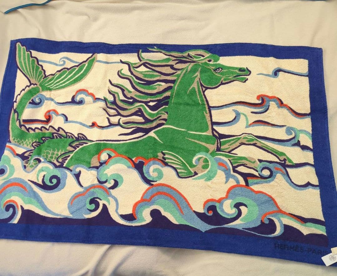 【未使用】Hermès ビーチタオル　約94㌢×152㌢　大判タオル エルメス