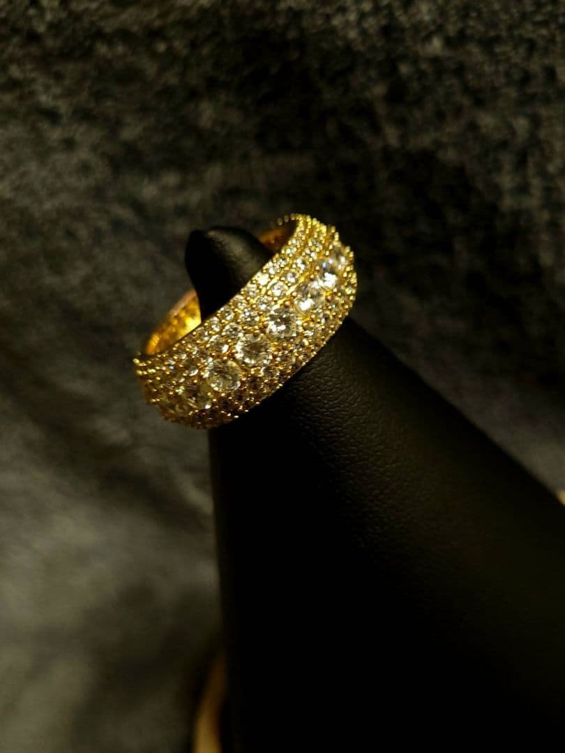 リング 指輪 k18 gp 9.01g Moissanite 0.30ct